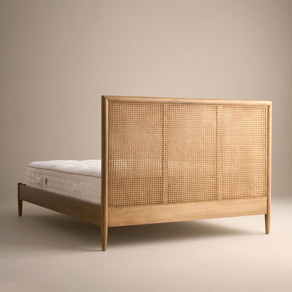 Adina Rattan Bed, Weathered Oak / Rattan, Double